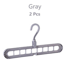 Load image into Gallery viewer, 2 pçs magia multi-porta suporte cabides para roupas rack de secagem multifuncional plástico cabide de secagem cabide de armazenamento cabides
