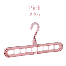 Load image into Gallery viewer, 2 pçs magia multi-porta suporte cabides para roupas rack de secagem multifuncional plástico cabide de secagem cabide de armazenamento cabides
